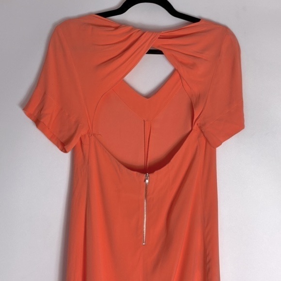 Sandro orange open back sheath dress small - Picture 3 of 7